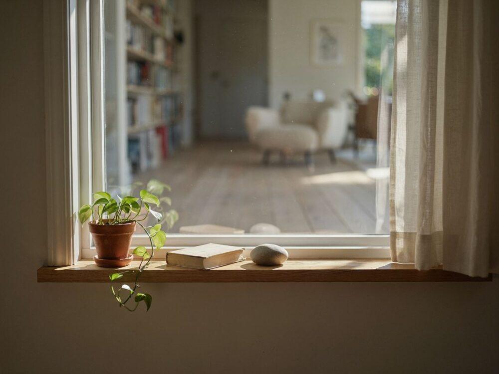 minimalistyczny parapet wnętrze